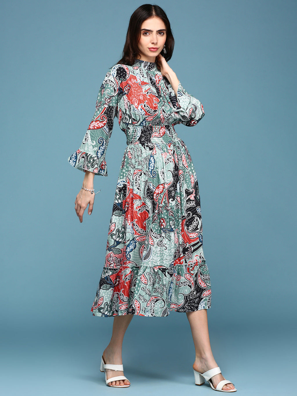 Women's Casual Printed Empire Multi Dress