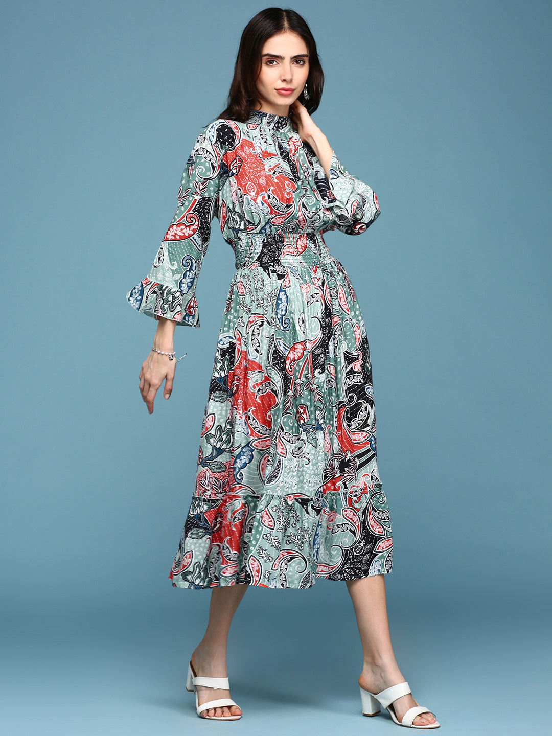 Women's Casual Printed Empire Multi Dress
