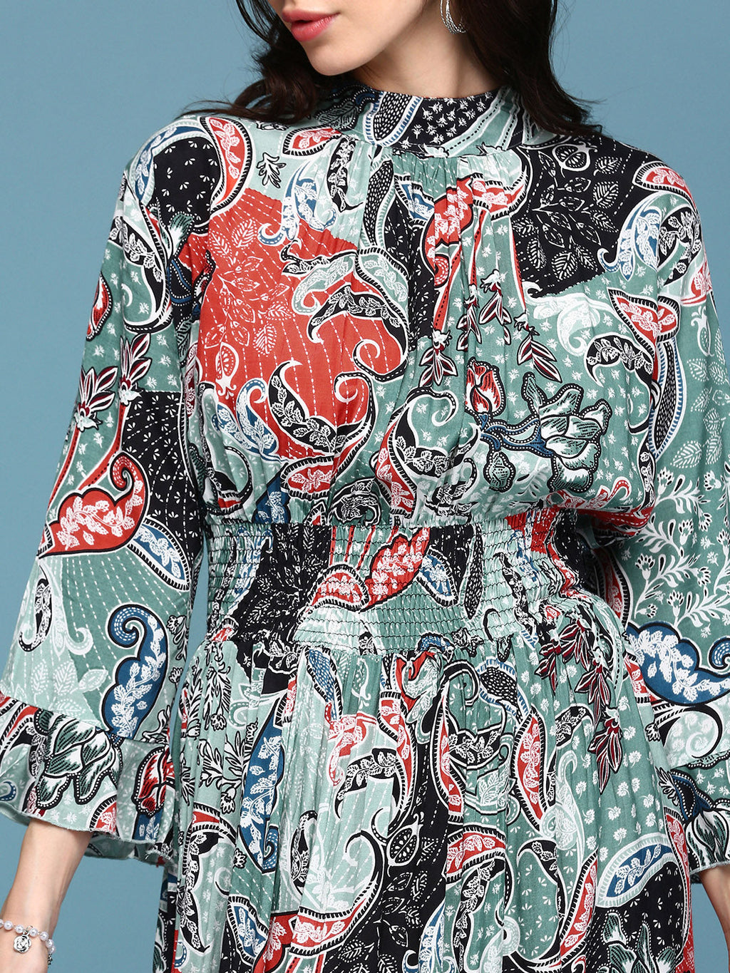 Women's Casual Printed Empire Multi Dress