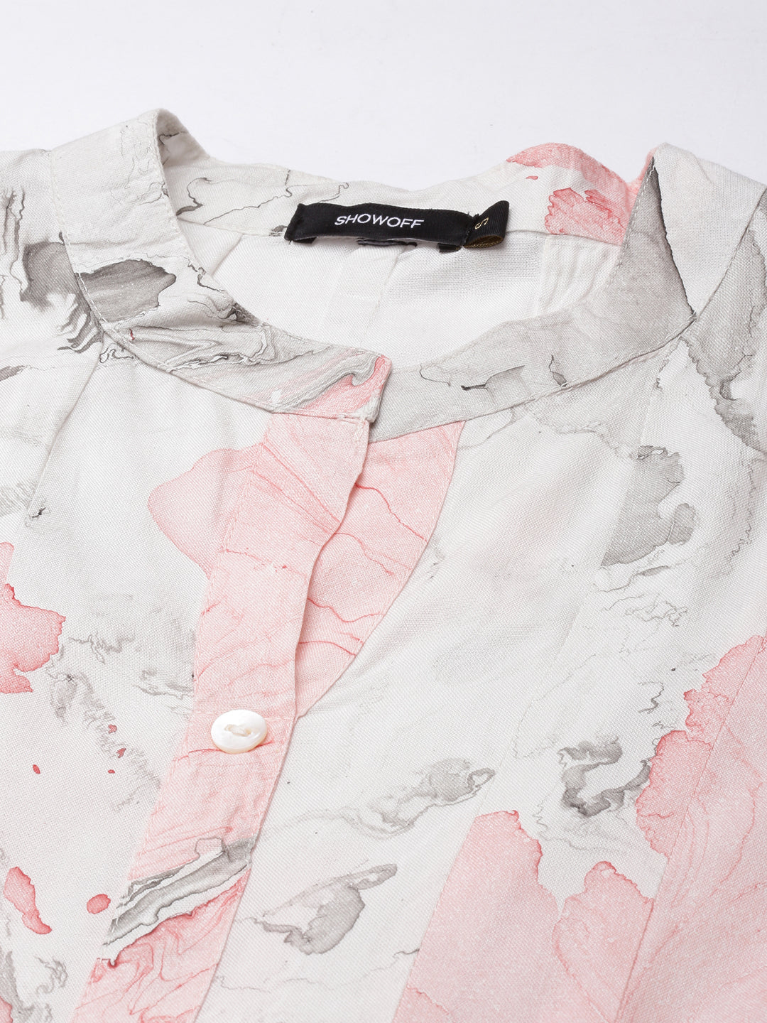 Women's A-Line White Abstract Kurta