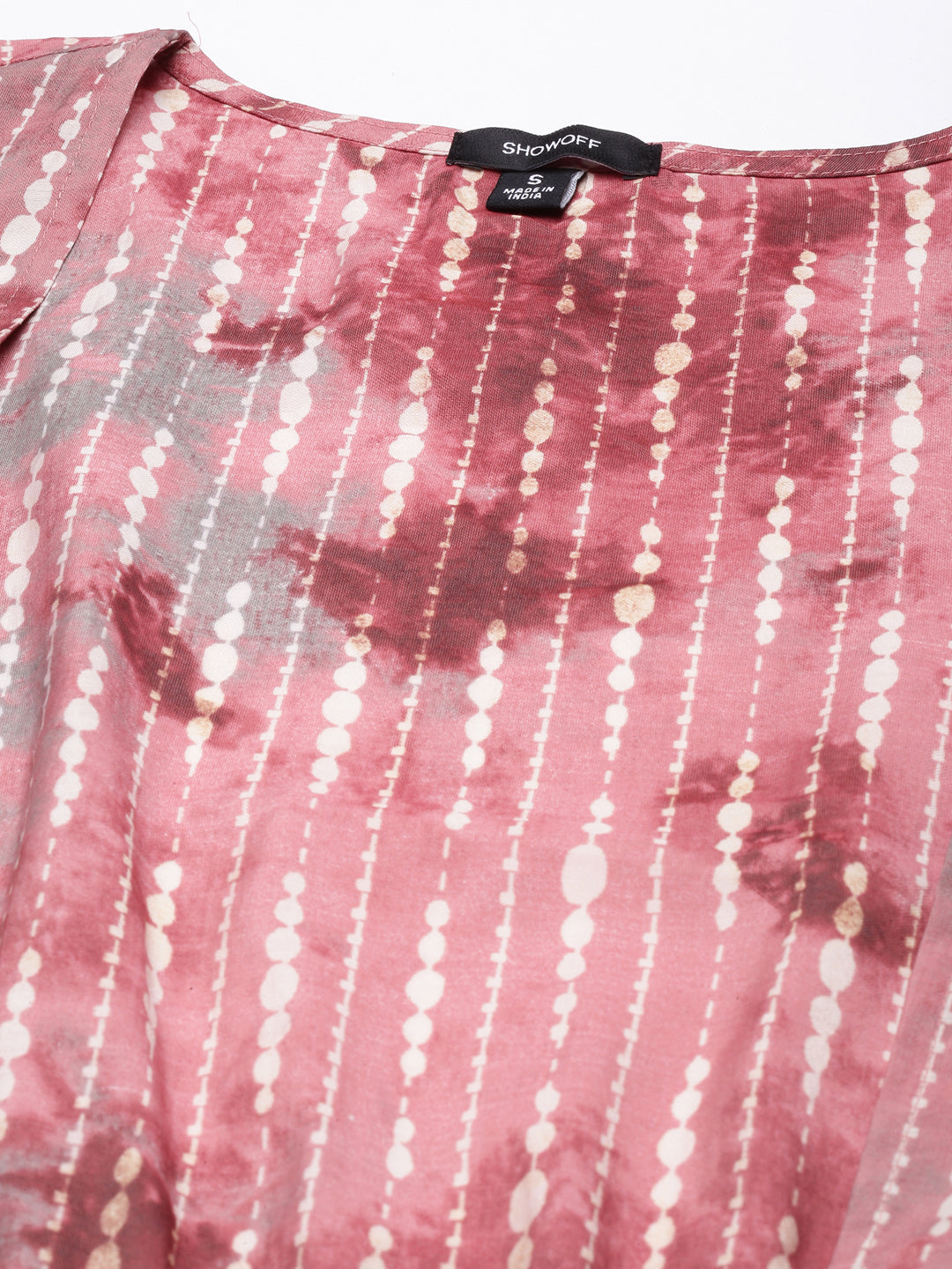 Women's Peach Printed Jumpsuit with Shrug