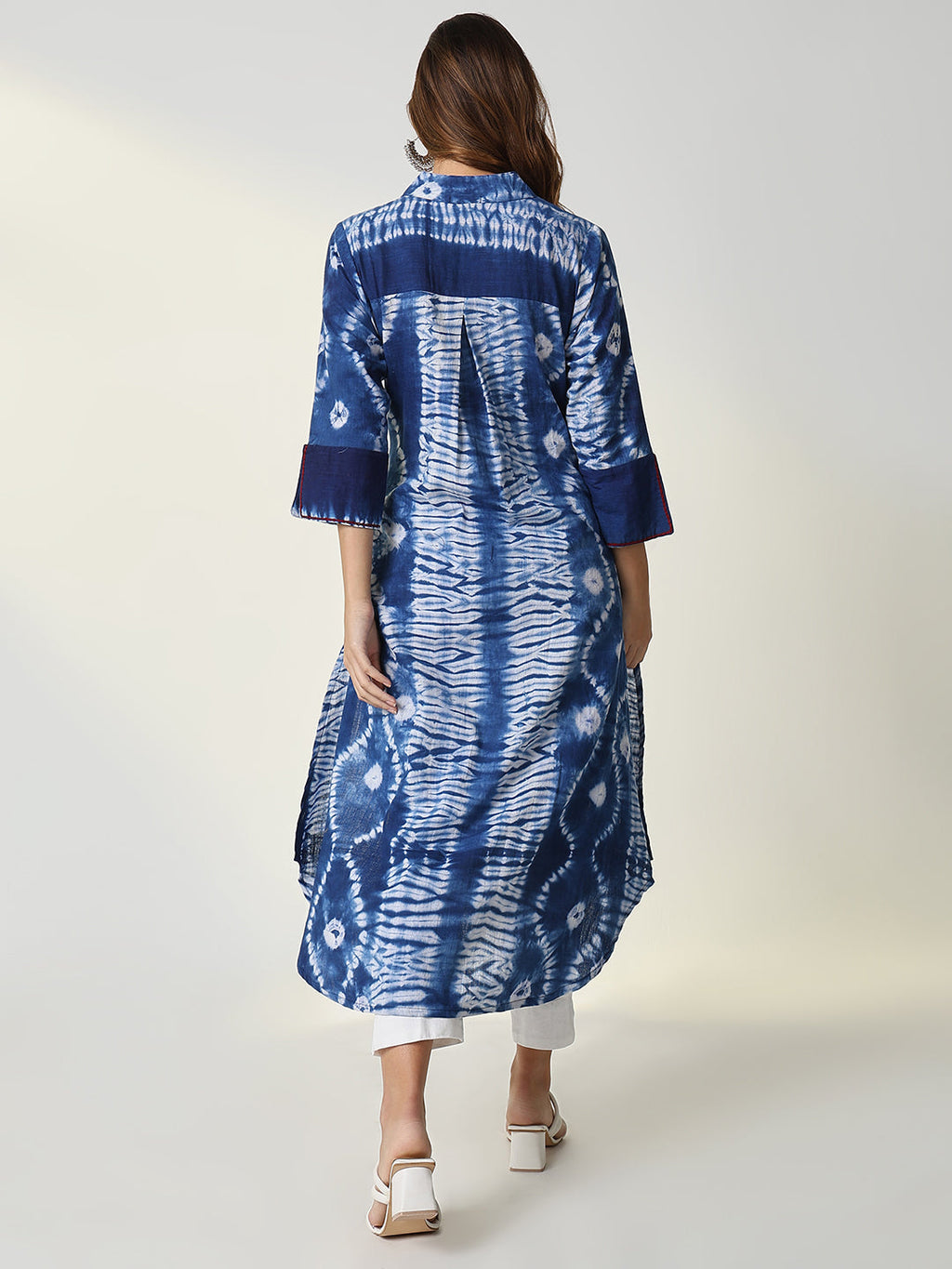 Women's Blue Graphic A-Line Kurta