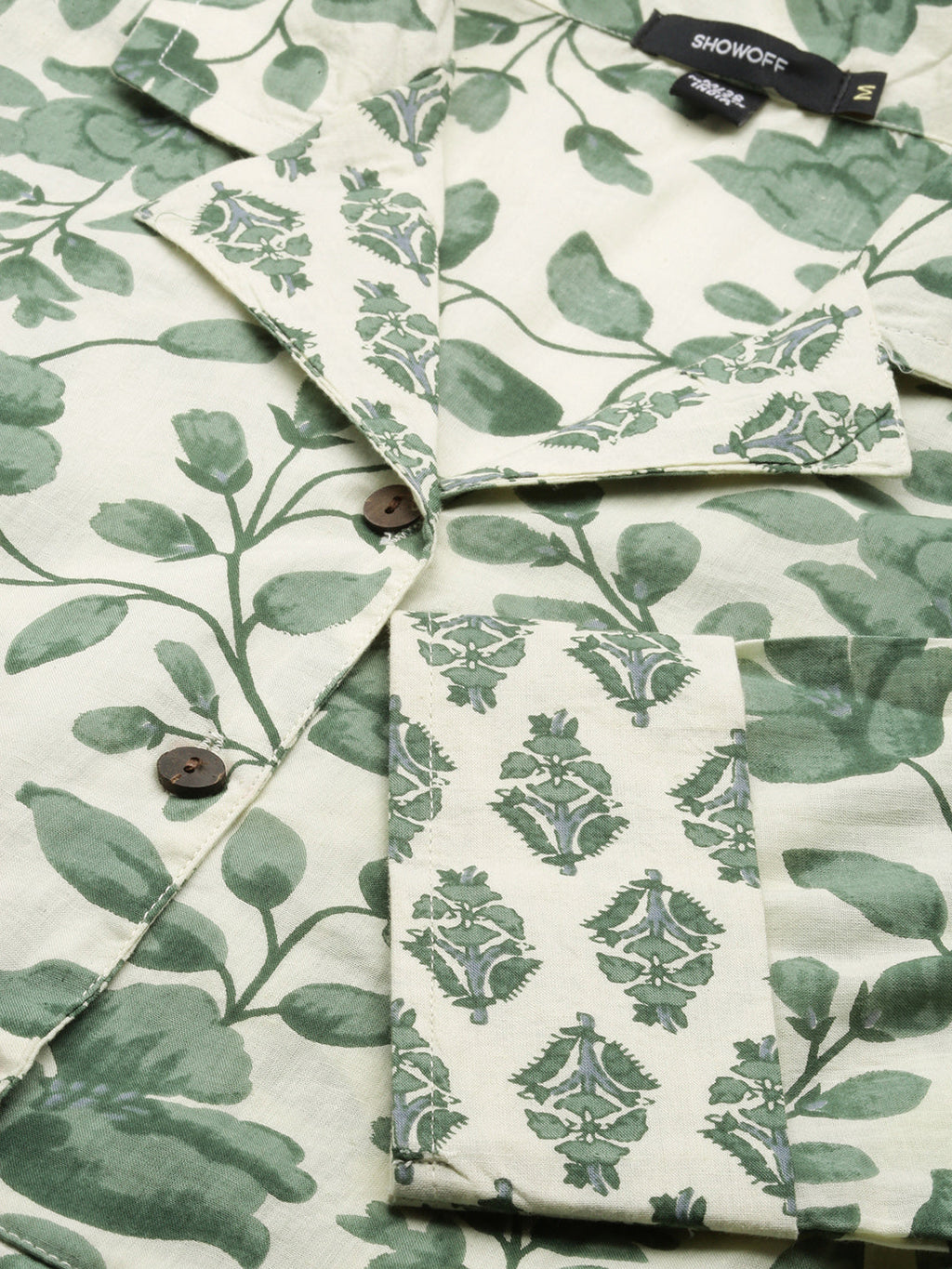 Women's Green Floral A Line Kurta