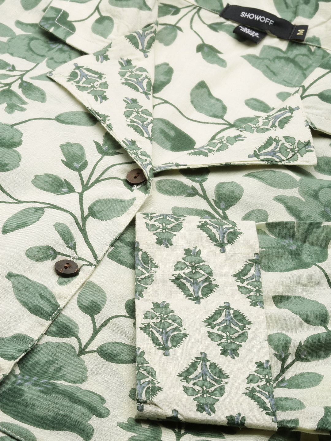 Women's Green Floral A Line Kurta