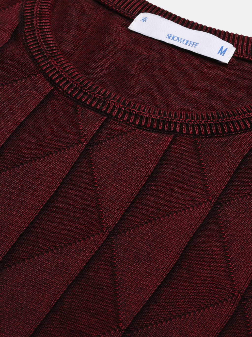 Men's Maroon Geometric Prints Sweater