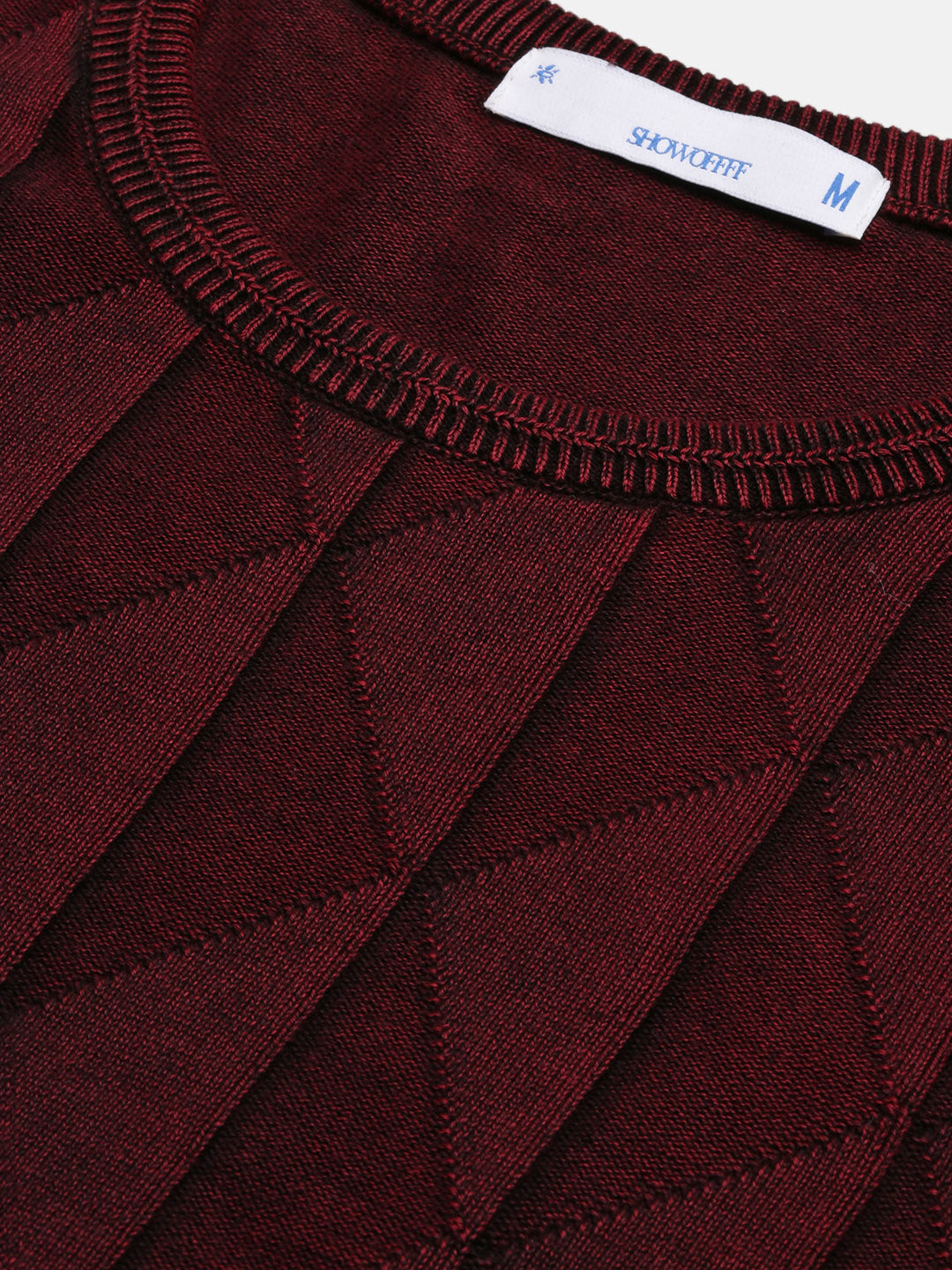 Men's Maroon Geometric Prints Sweater