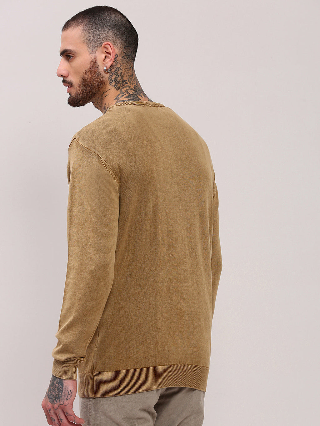 Men's Brown Full Sleeve Sweater