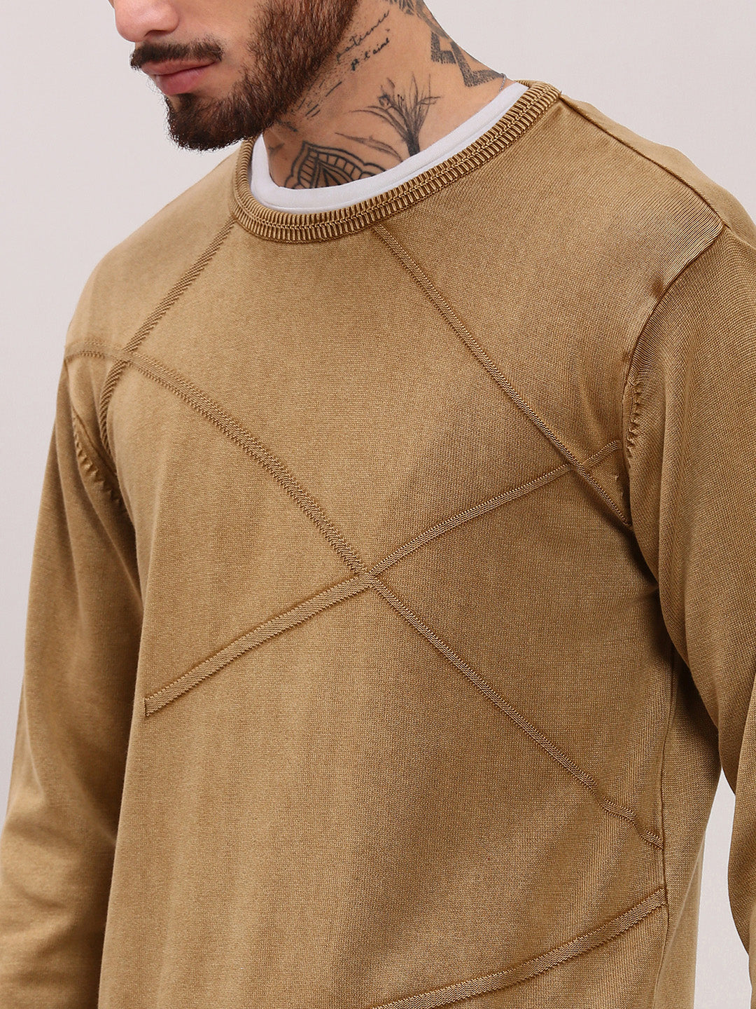 Men's Brown Full Sleeve Sweater