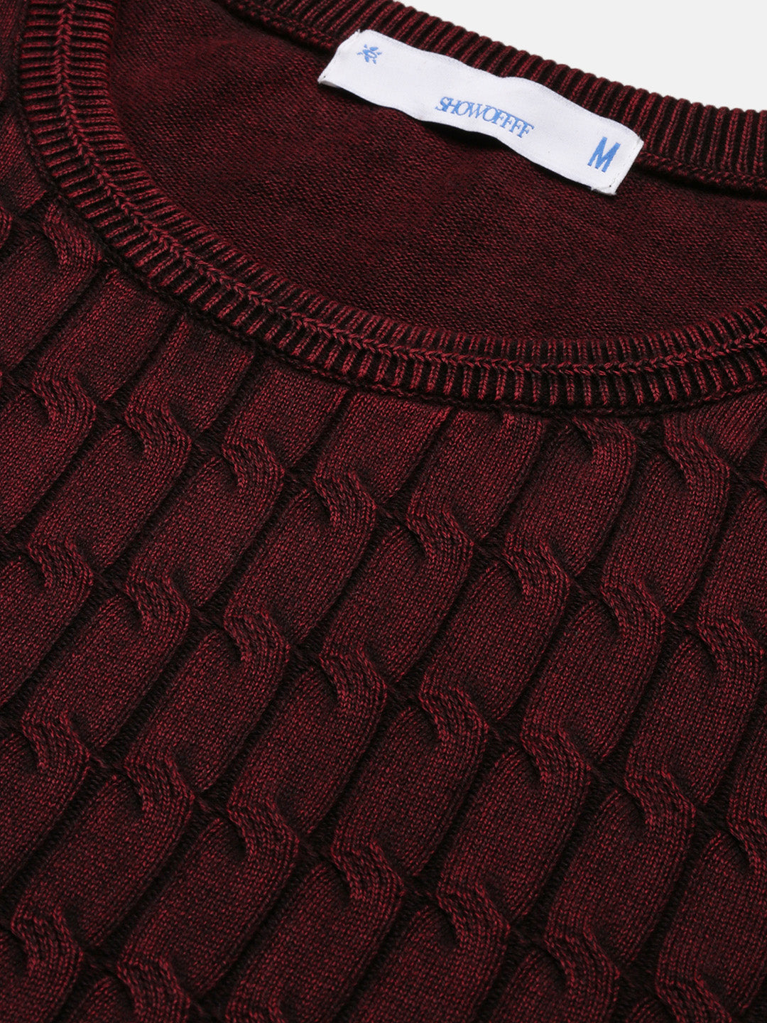 Men's Maroon Solid Sweater