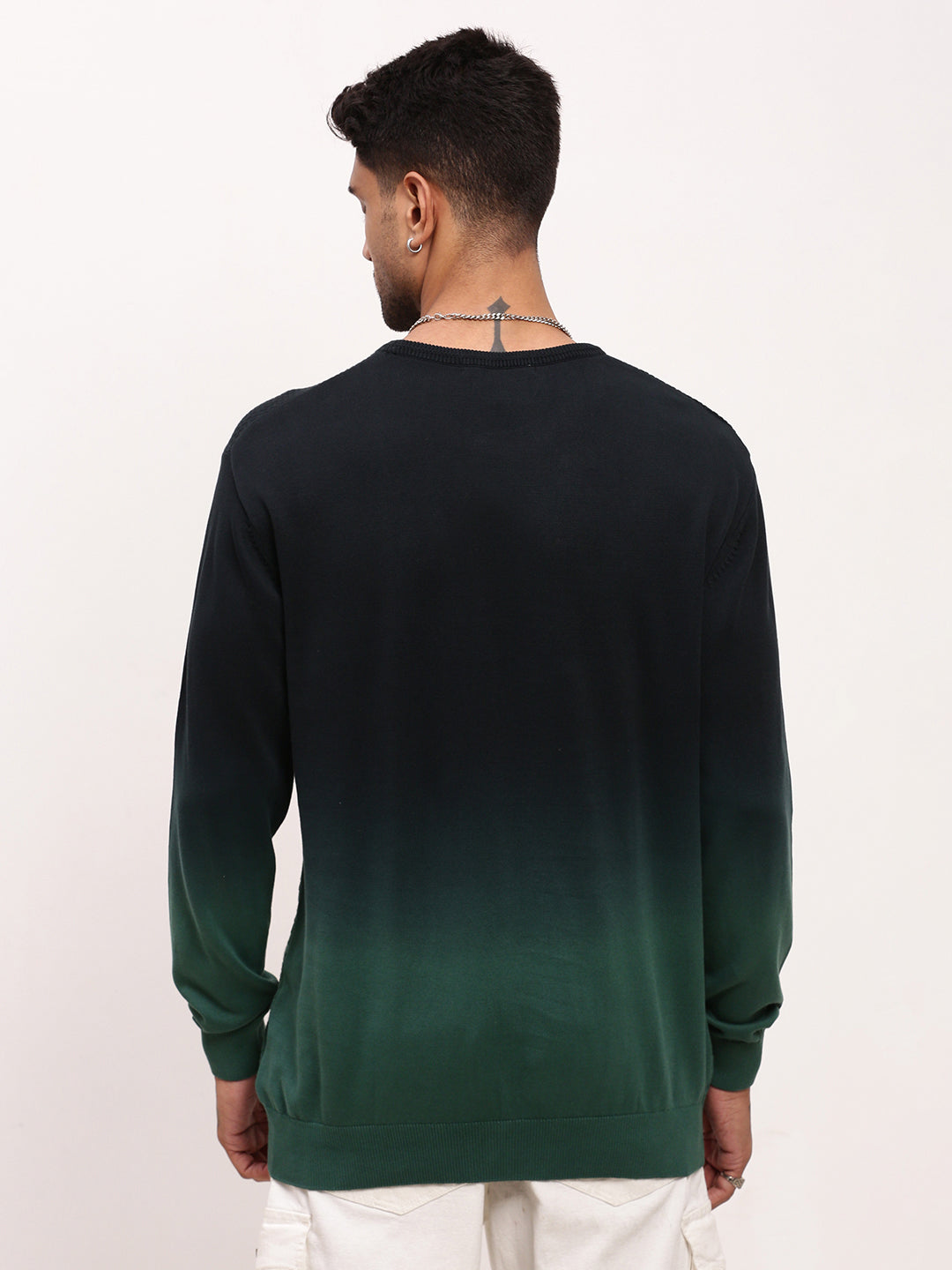 Men's Green Gradient knitted Sweater