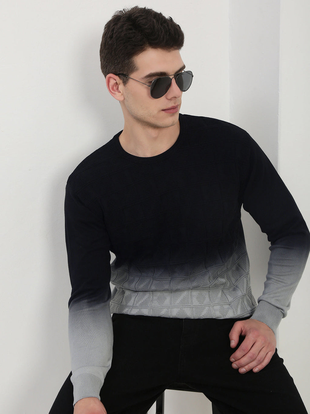 Men's Black Ombre Sweater