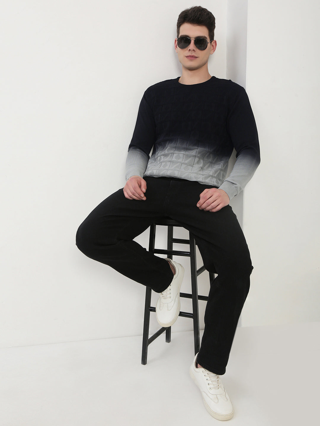 Men's Black Ombre Sweater