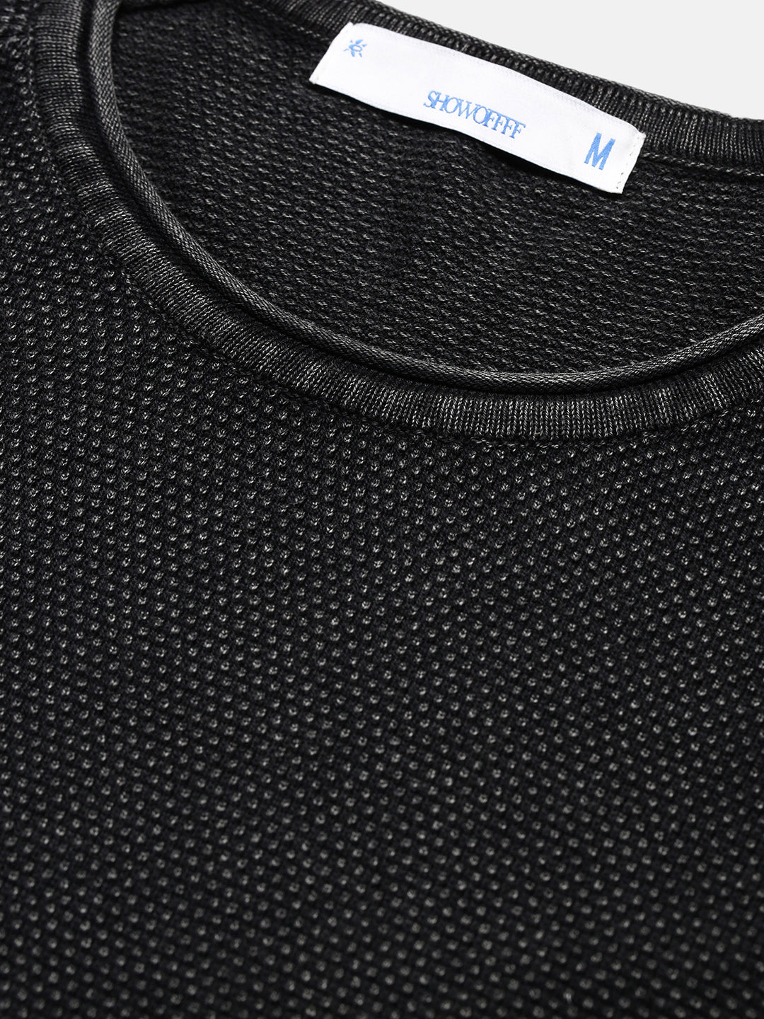 Men's Black Solid Sweater