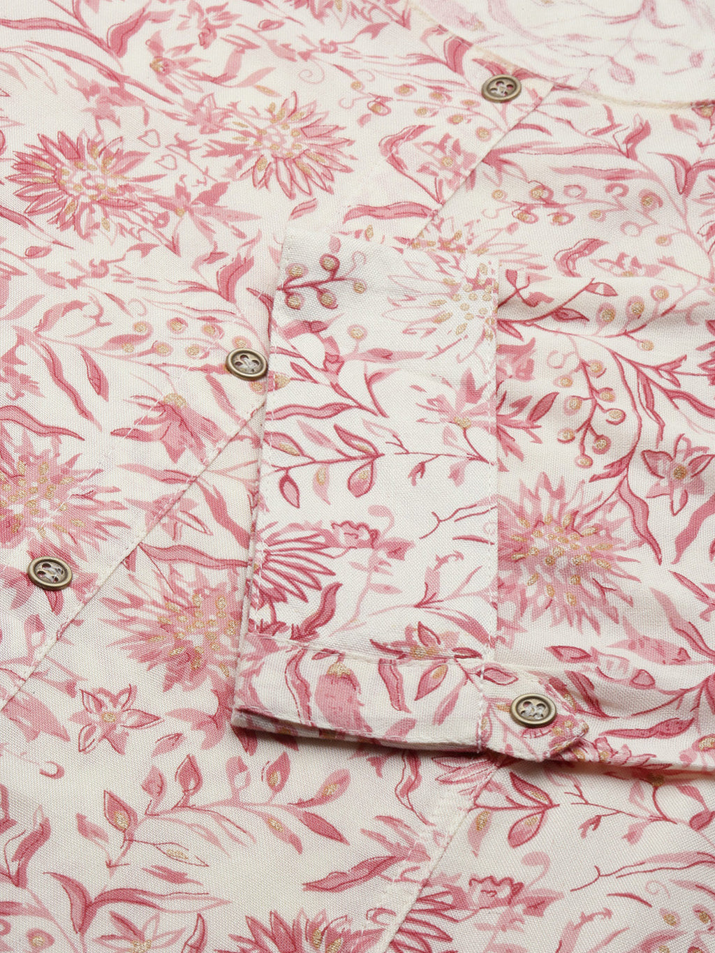 Women's Cream Floral A Line Kurta