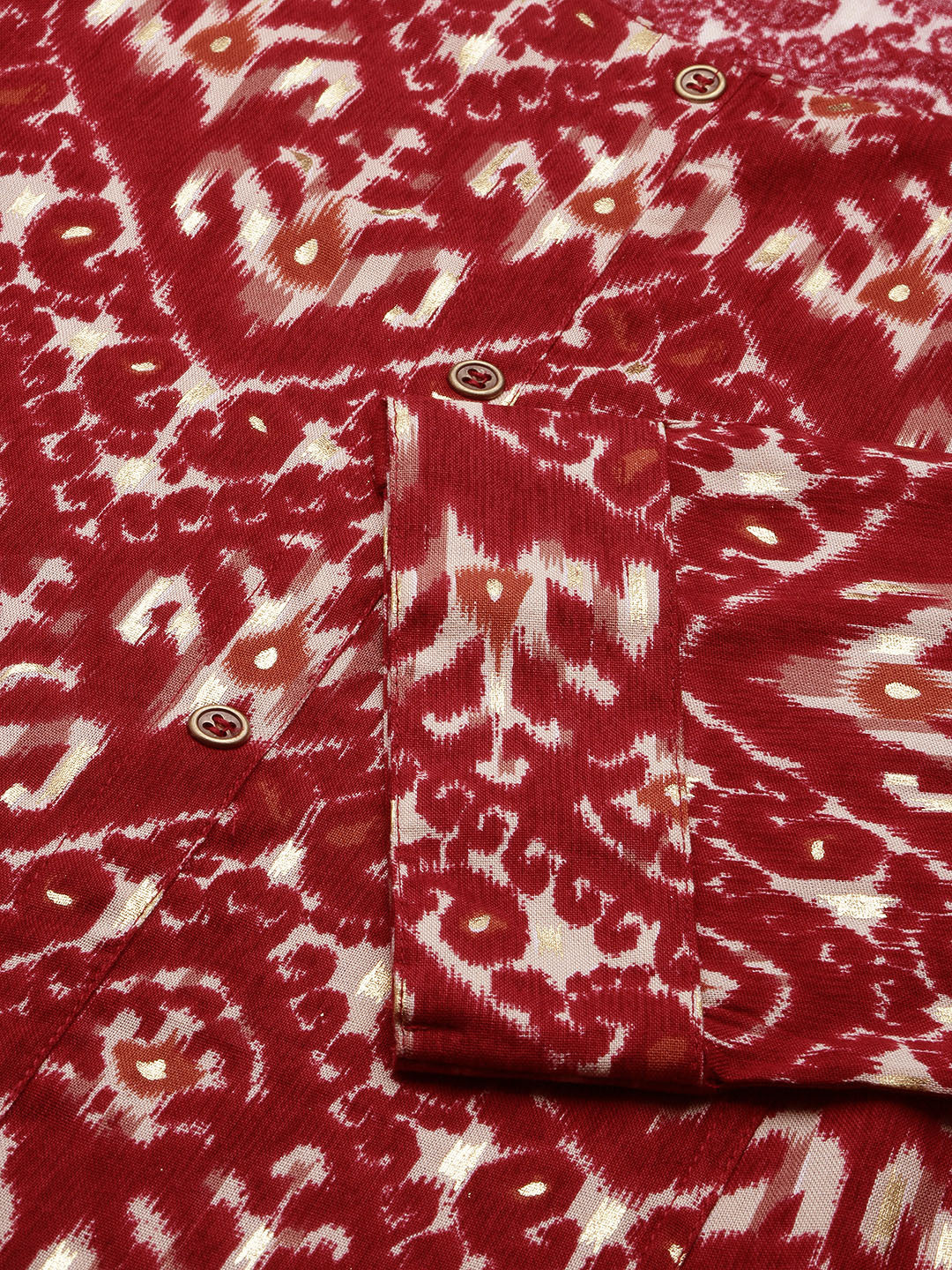 Women's Red Graphic A Line Kurta