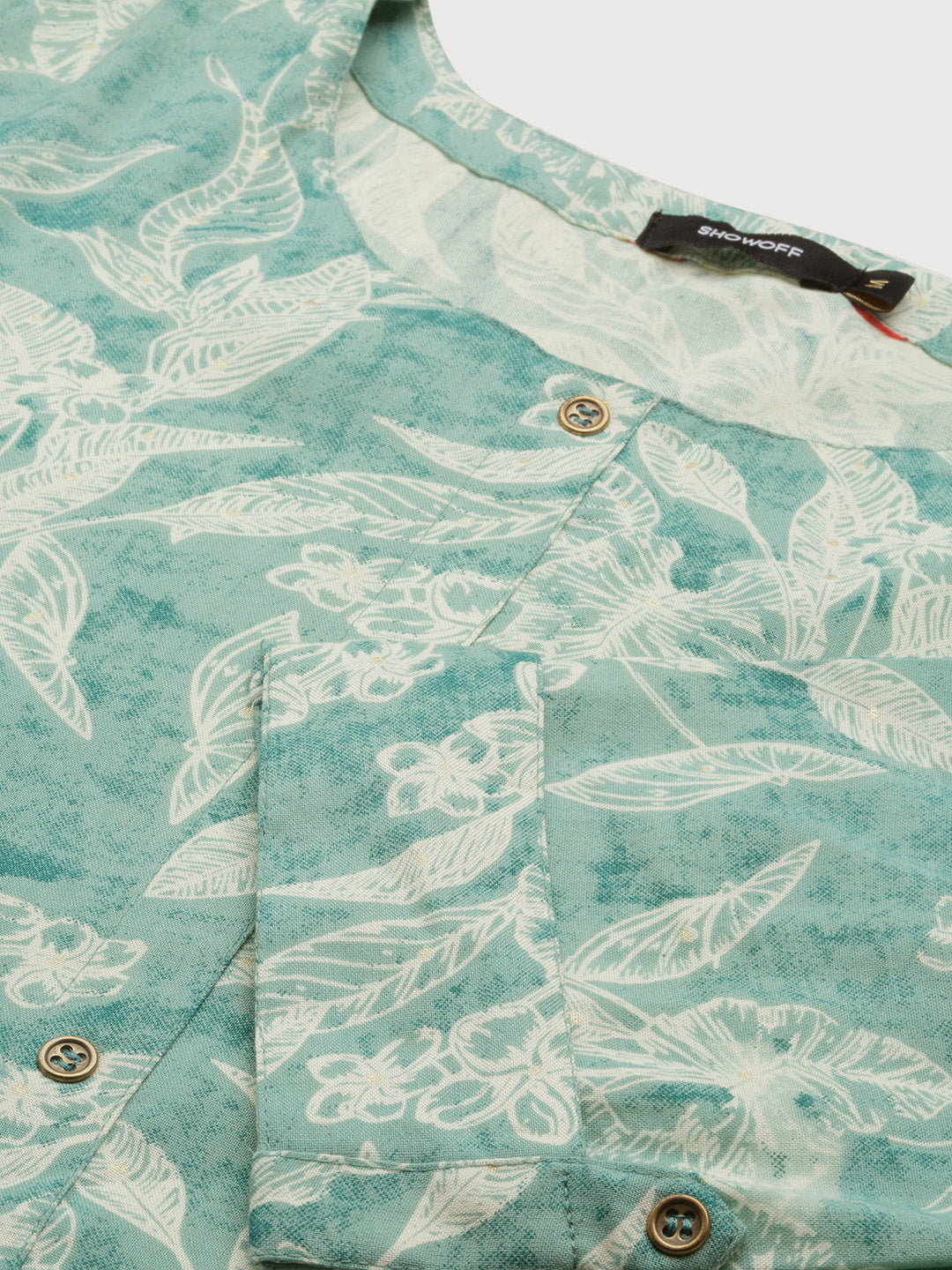 Women's Green Floral A Line Kurta