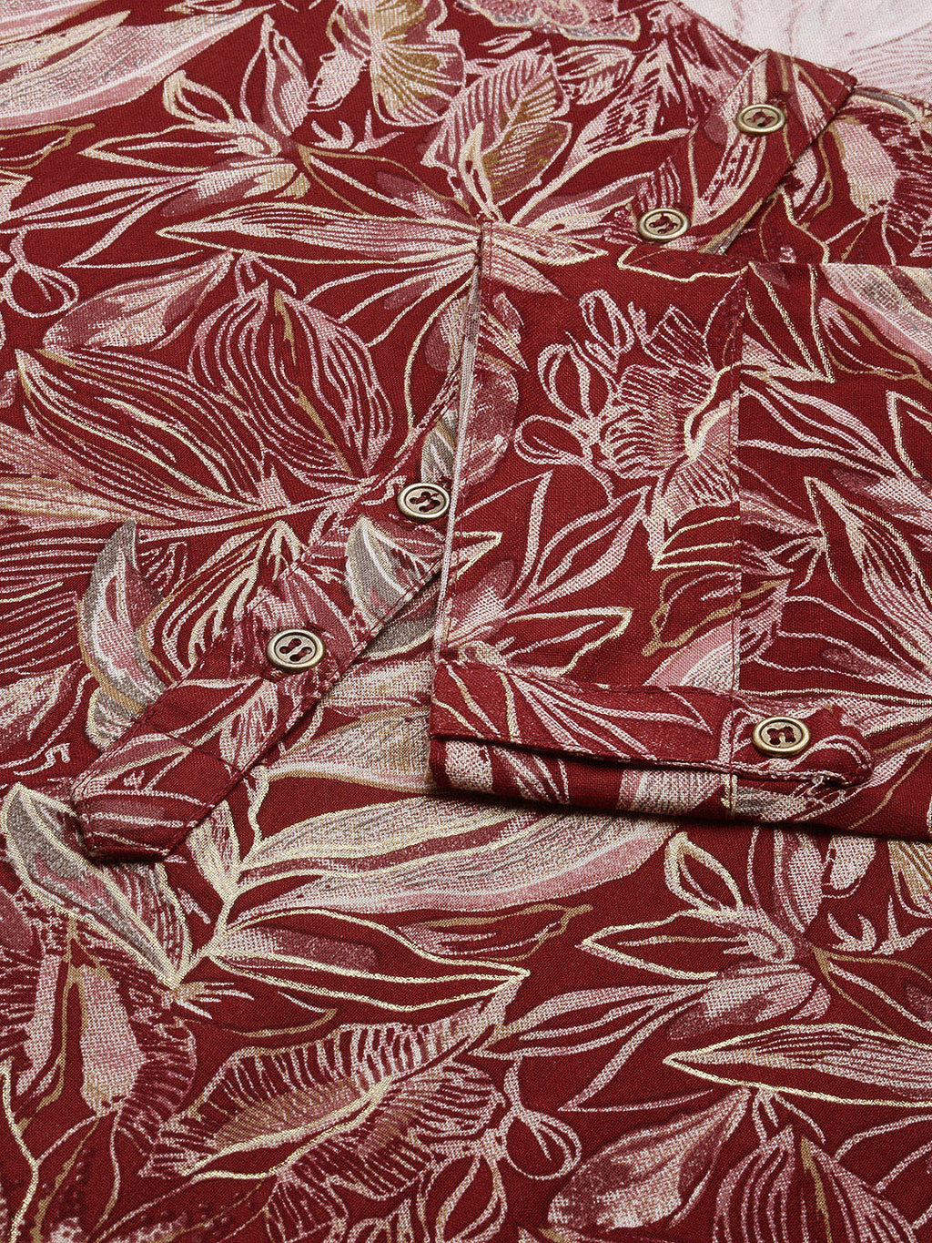 Women's Red Floral Straight Kurta