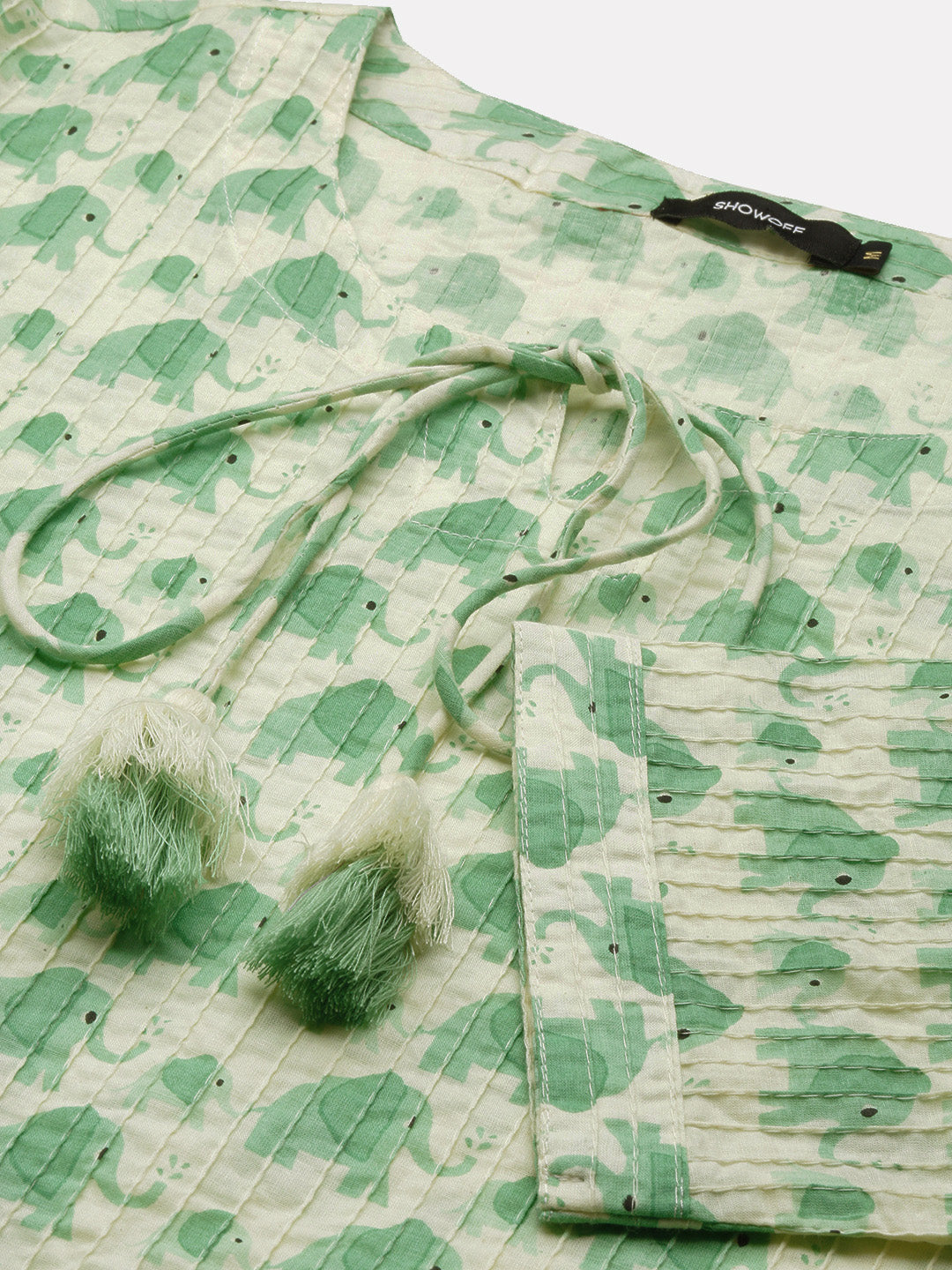 Women's Green Graphic Straight Kurta