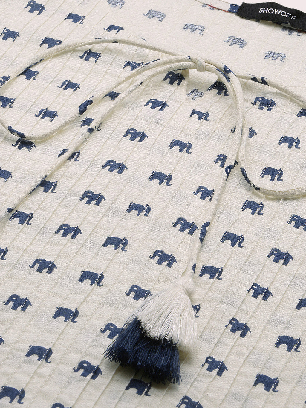 Women's Cream Graphic Straight Kurta