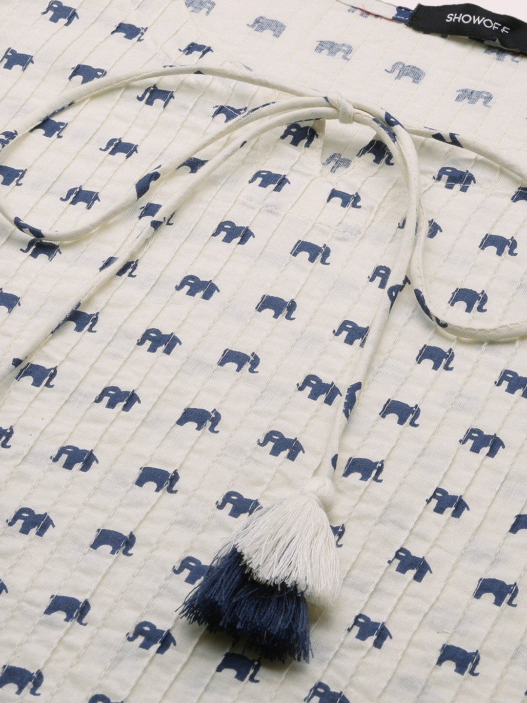 Women's Cream Graphic Straight Kurta