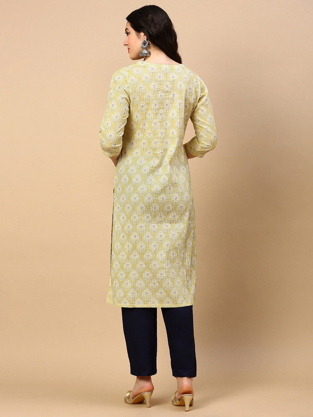 Women's Green Graphic Straight Kurta