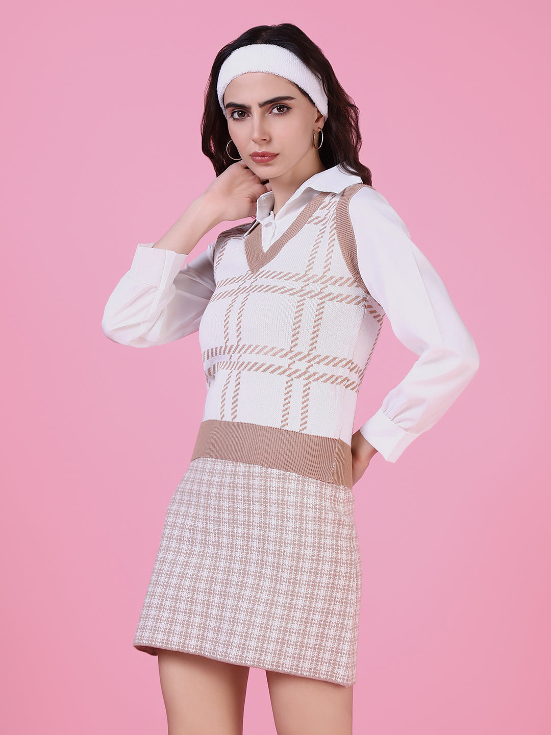 Women's Beige Shirt Style Top