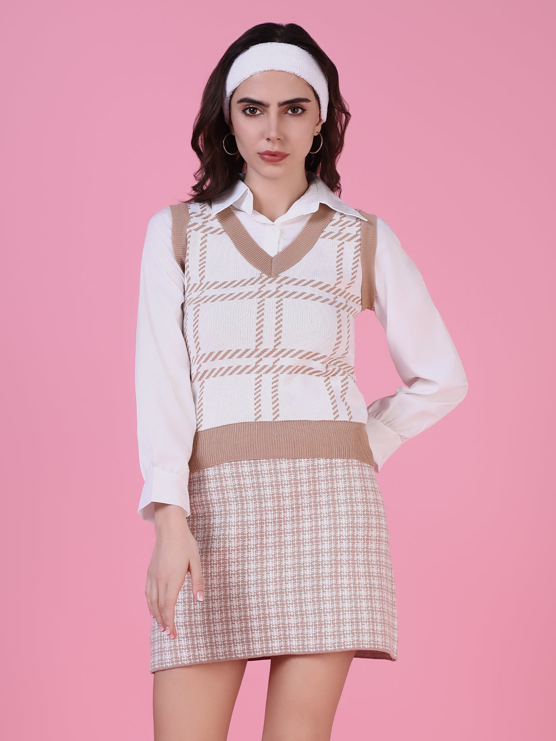 Women's Beige Shirt Style Top