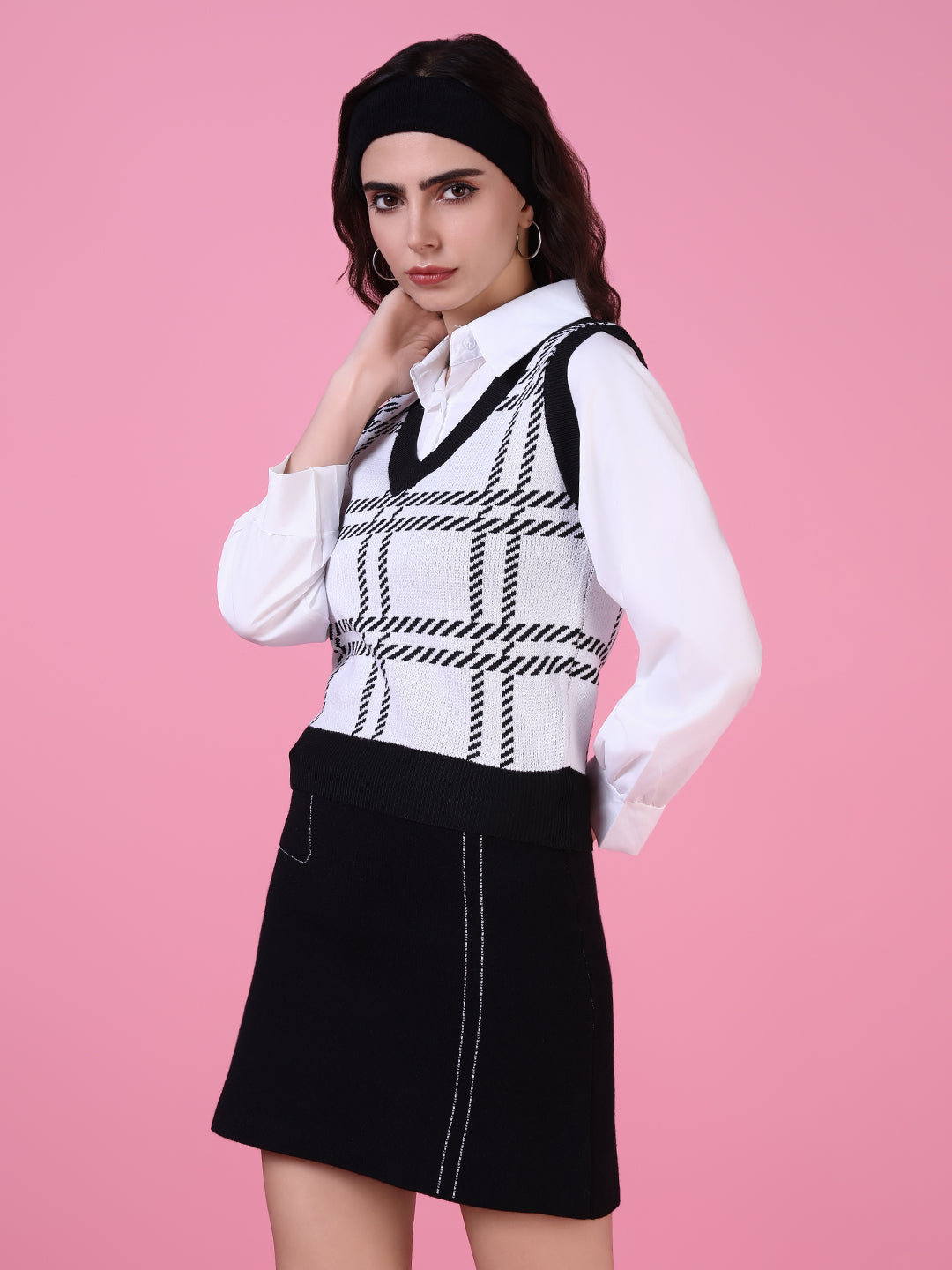 Women's Black Shirt Style Top