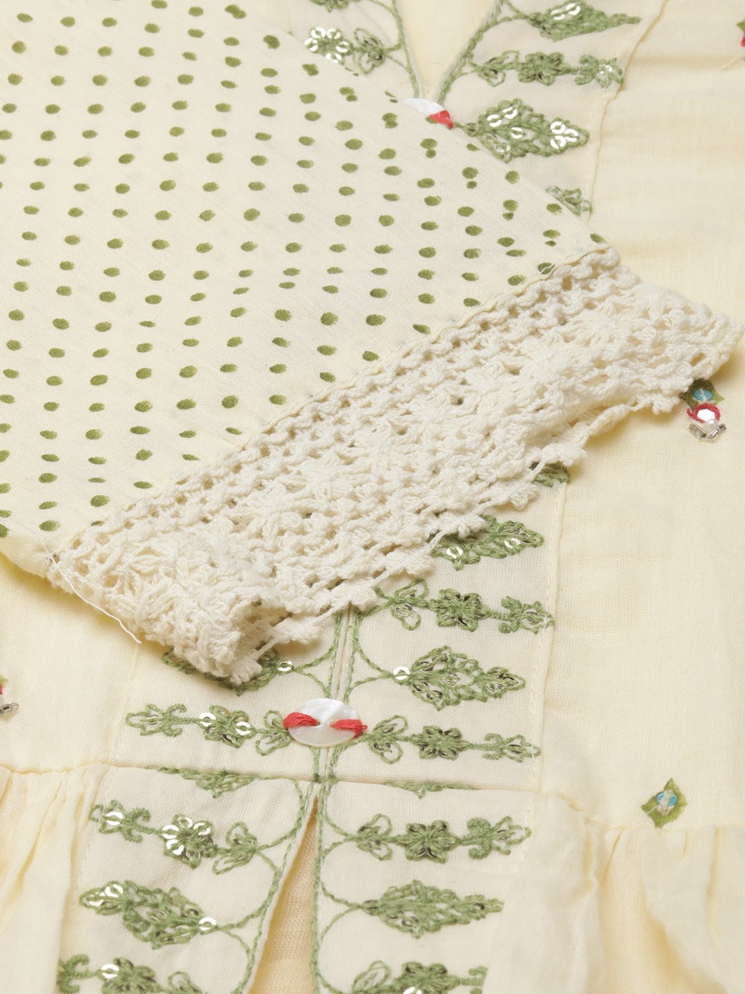 Women's Mandarin Collar Solid Empire Cream Kurta