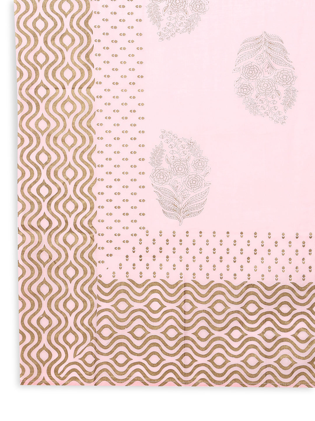 Women's Ethnic Pink Floral Anarkali Kurta with Dupatta