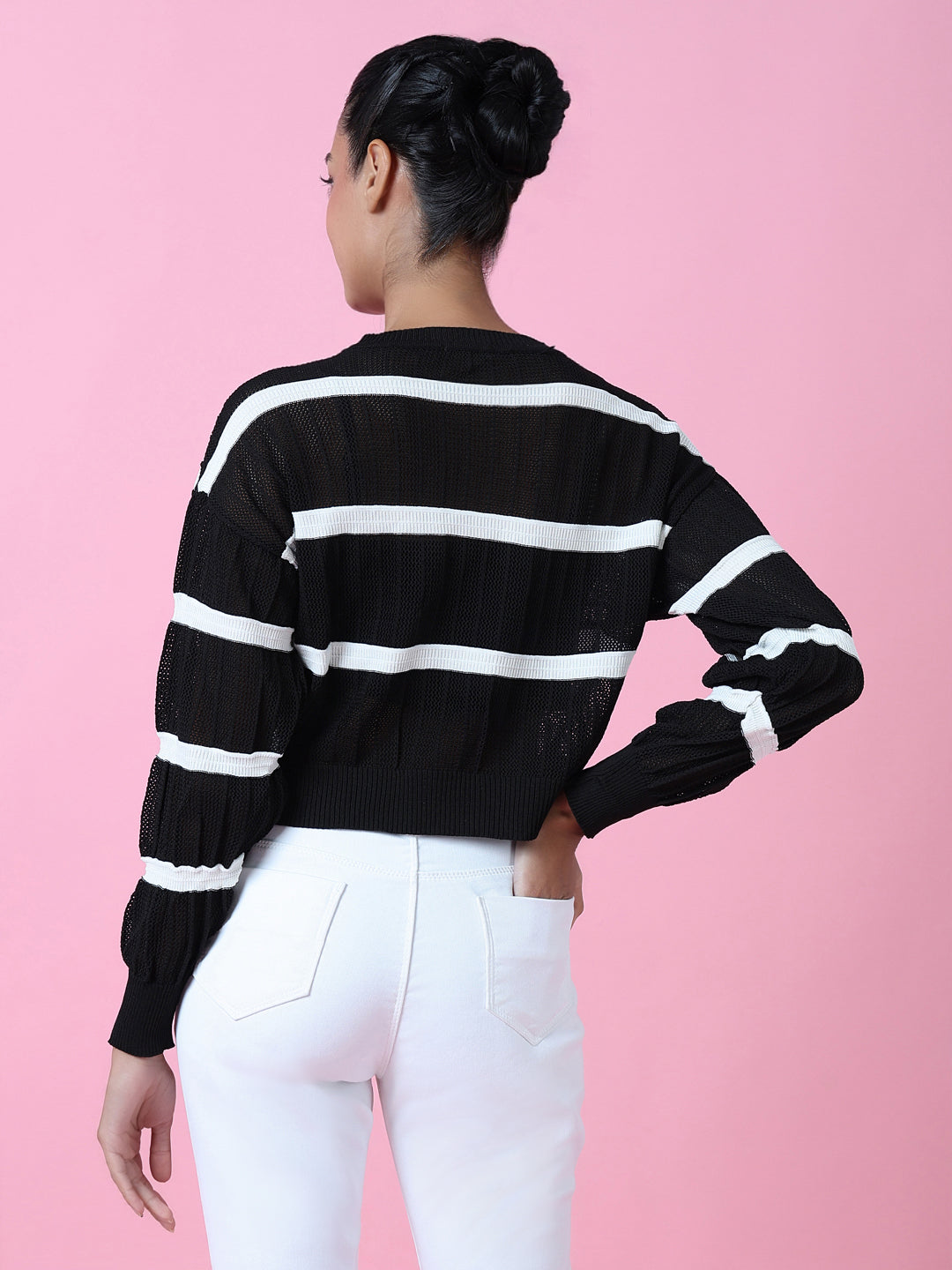 Women's Black Crochet Top