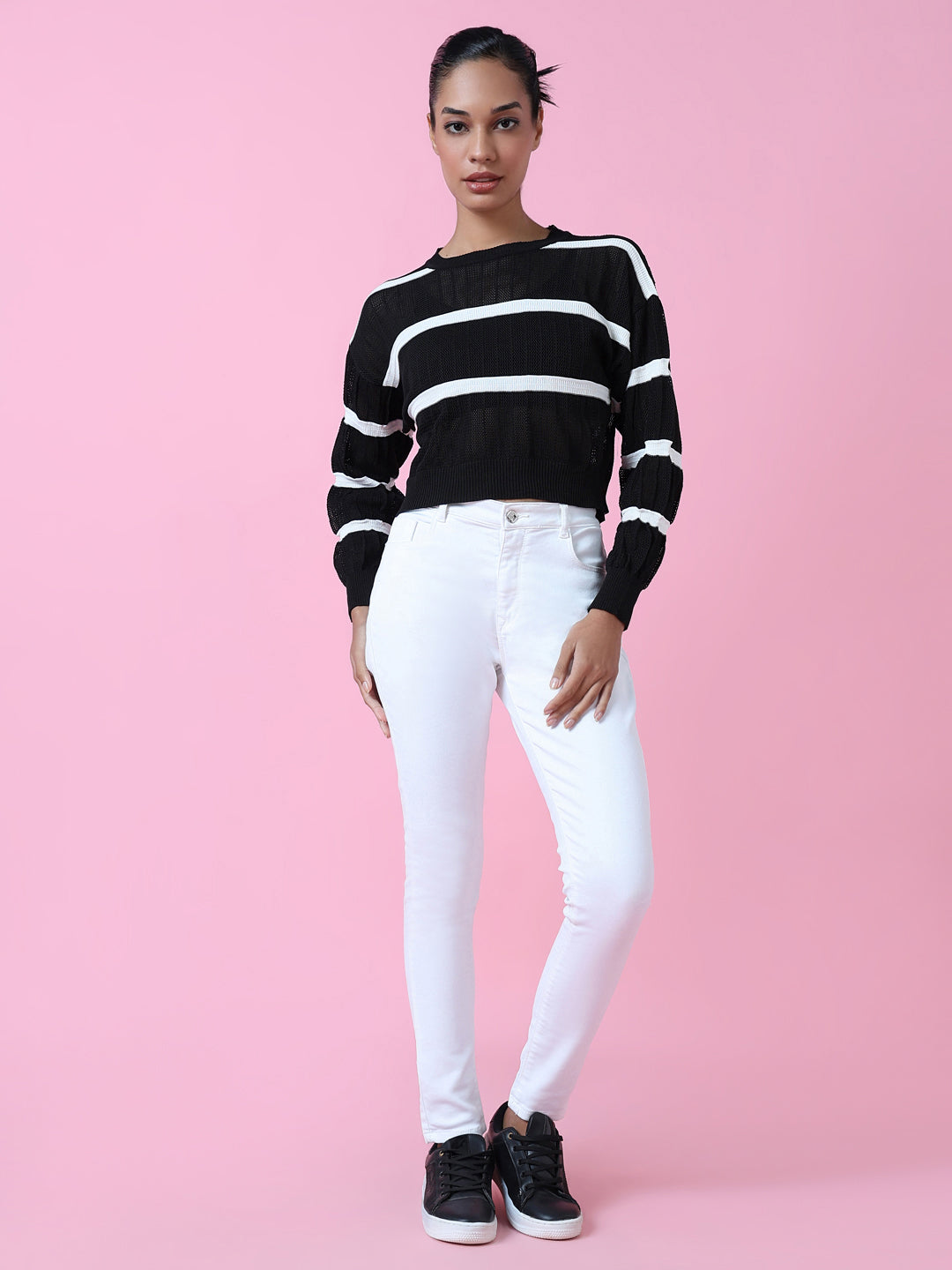 Women's Black Crochet Top