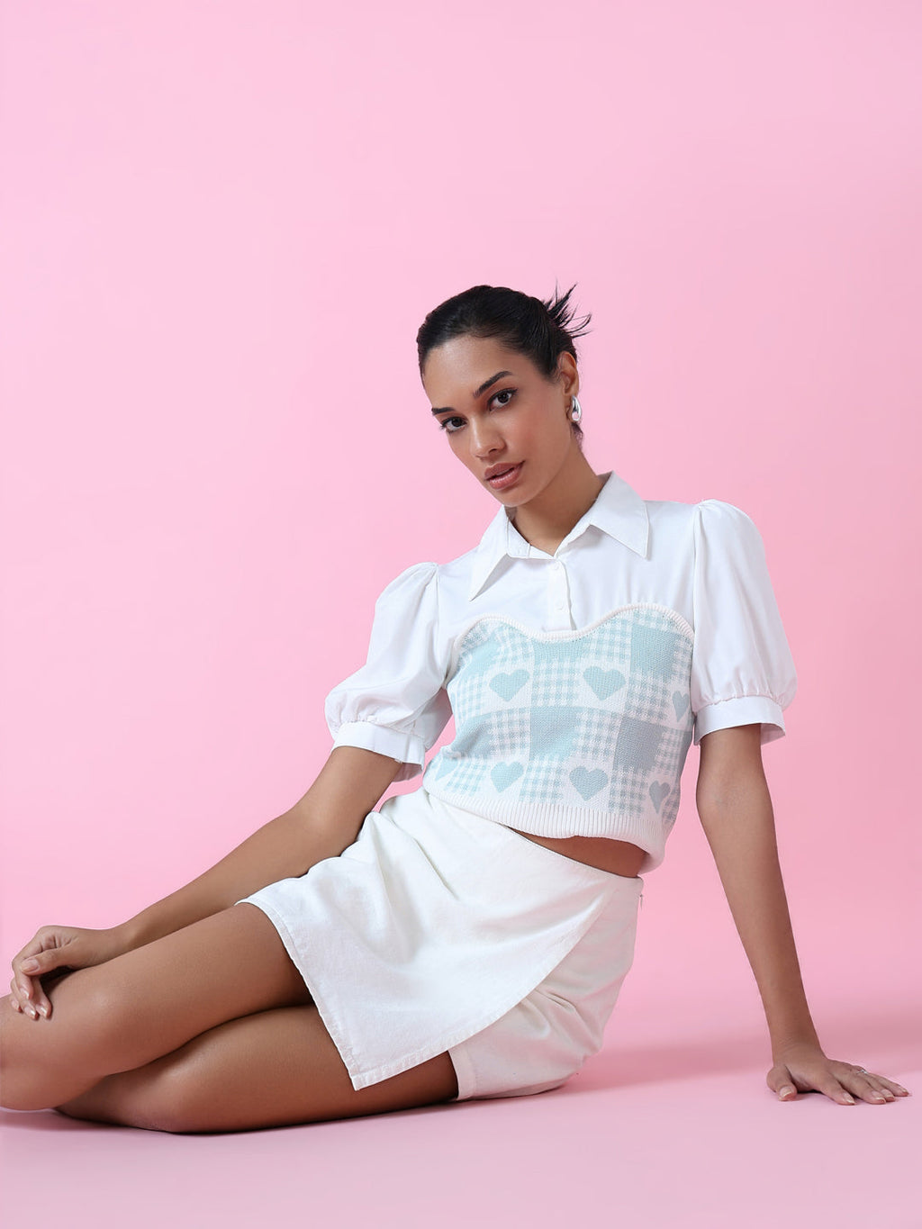 Women's Sea Green Shirt Style Top