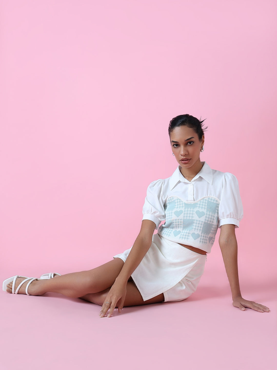 Women's Sea Green Shirt Style Top