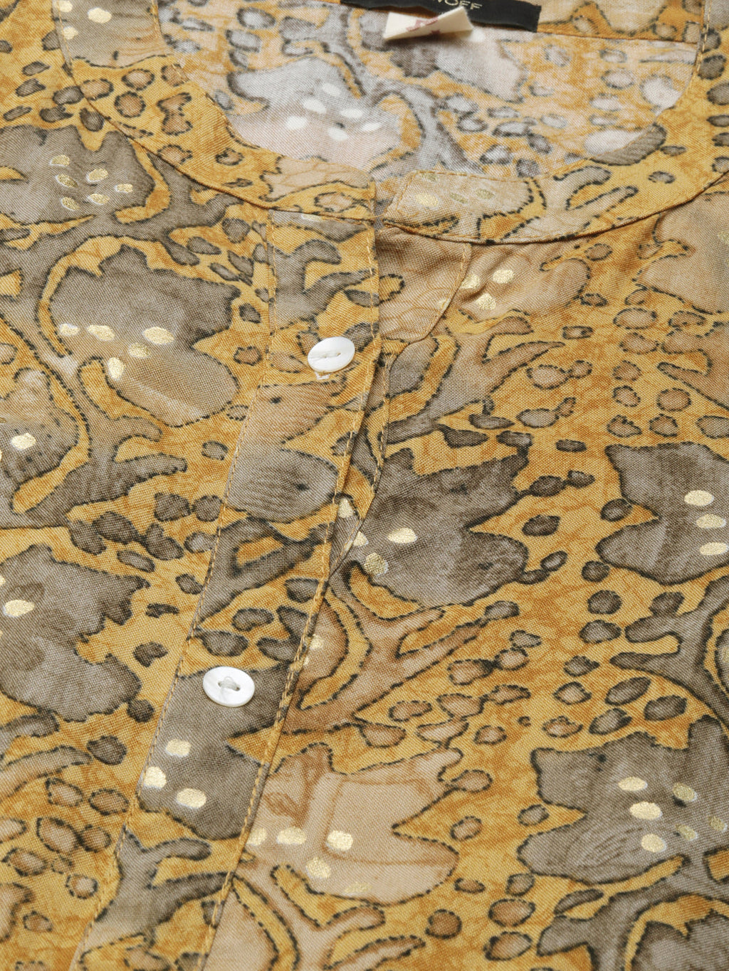 Women's Mustard Floral Printed A-Line Kurta