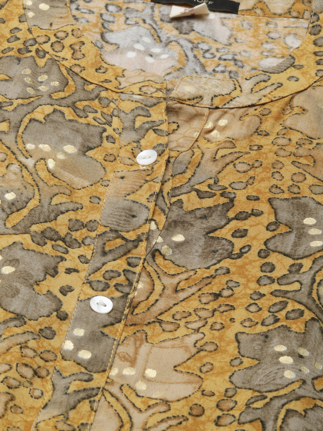 Women's Mustard Floral Printed A-Line Kurta