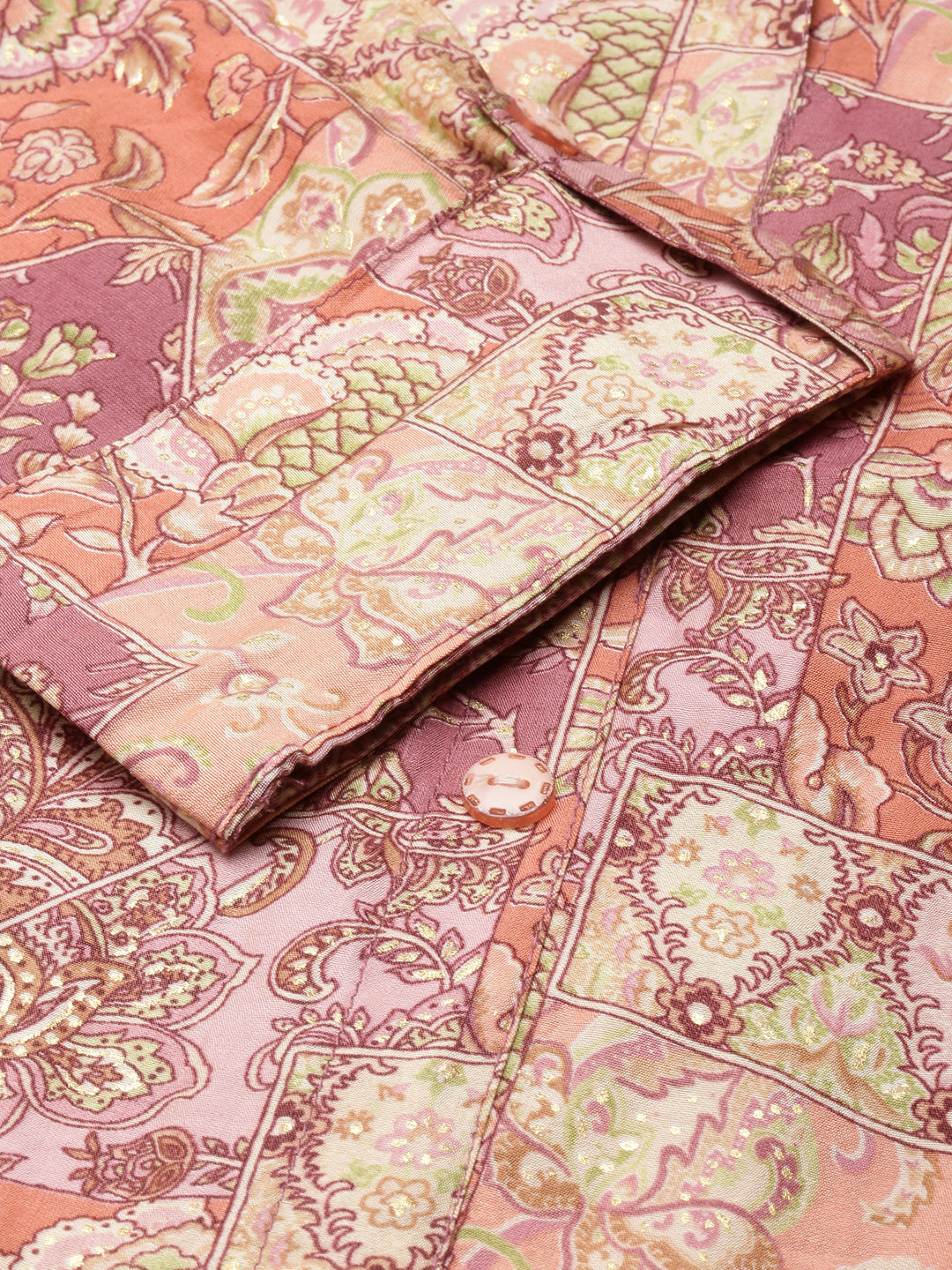 Women's A-Line Peach Floral Kurta