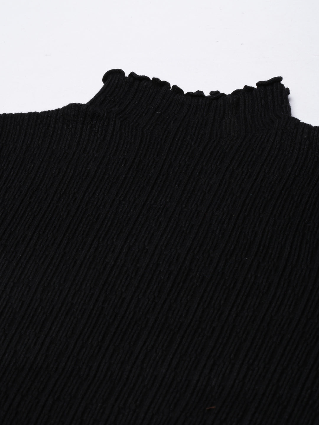 Women's Black High Neck Bodycon Dress