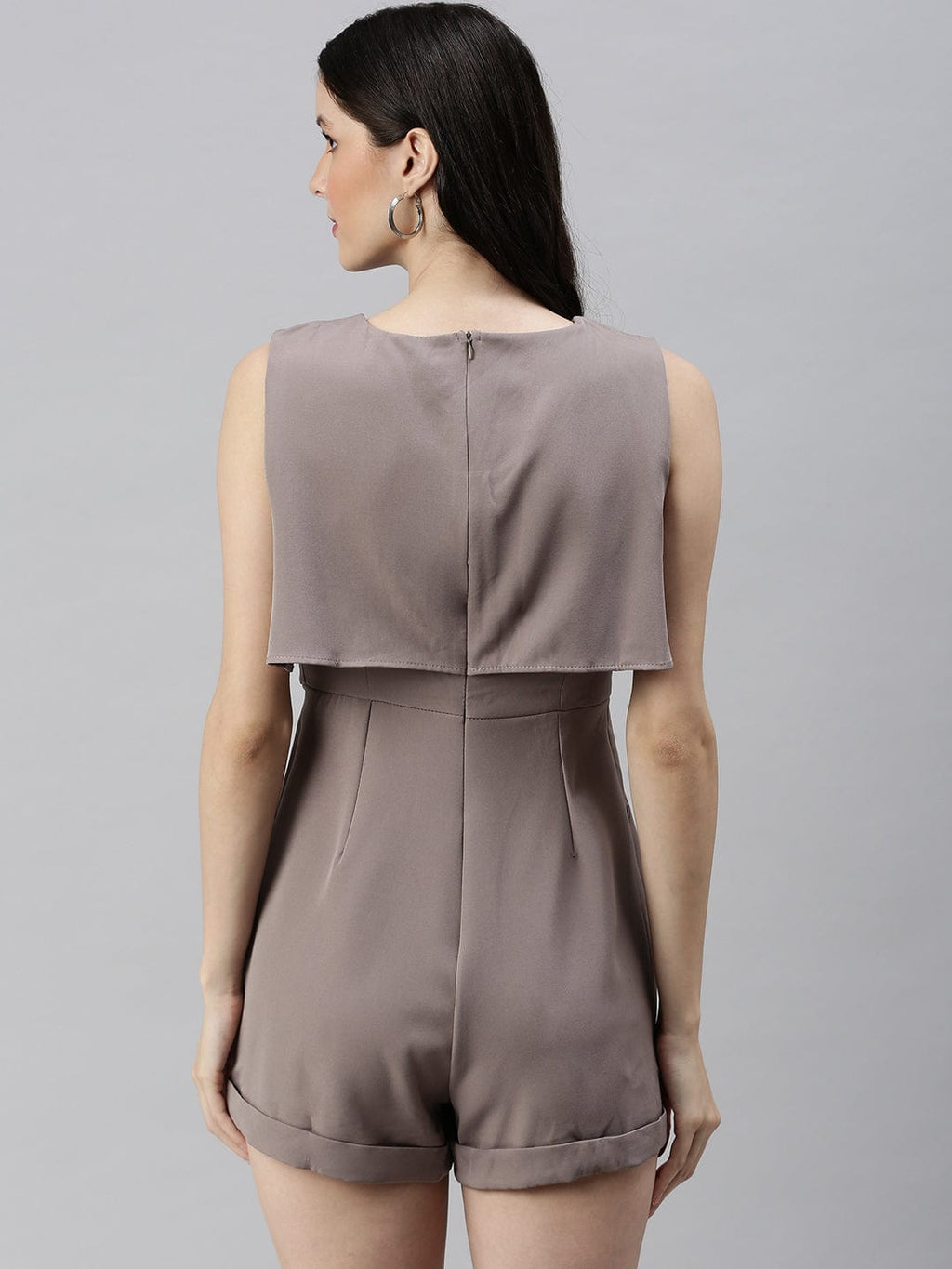 Women's Beige with Layered Jumpsuit