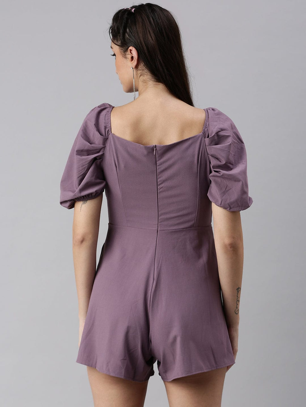 Women's Purple Sweetheart Neck Play Jumpsuit