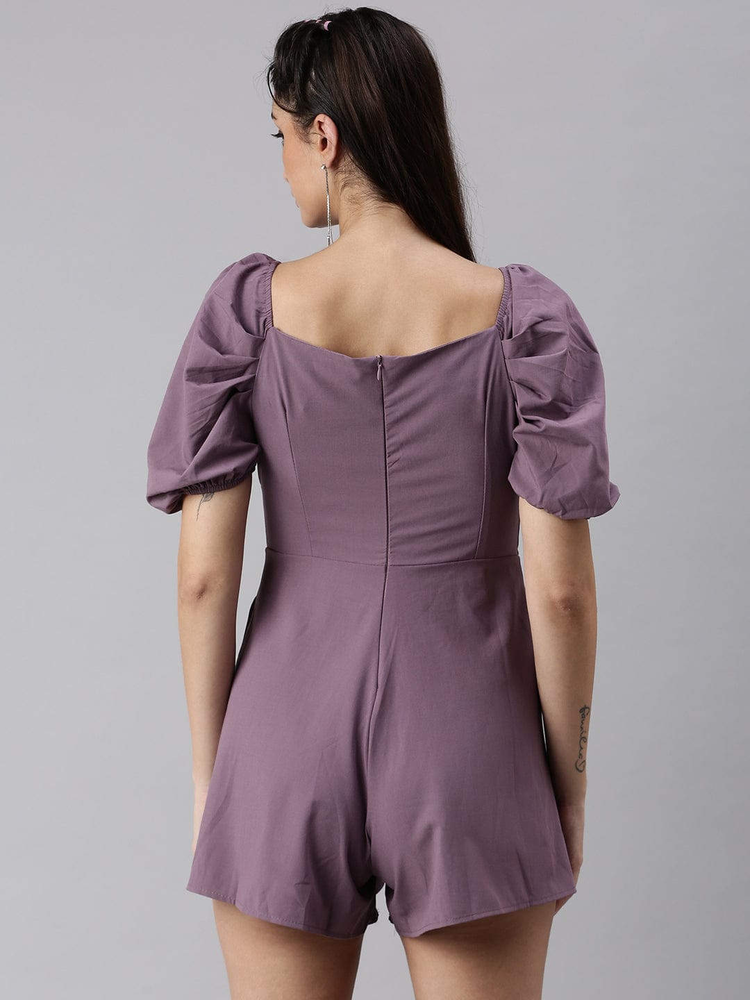 Women's Purple Sweetheart Neck Play Jumpsuit