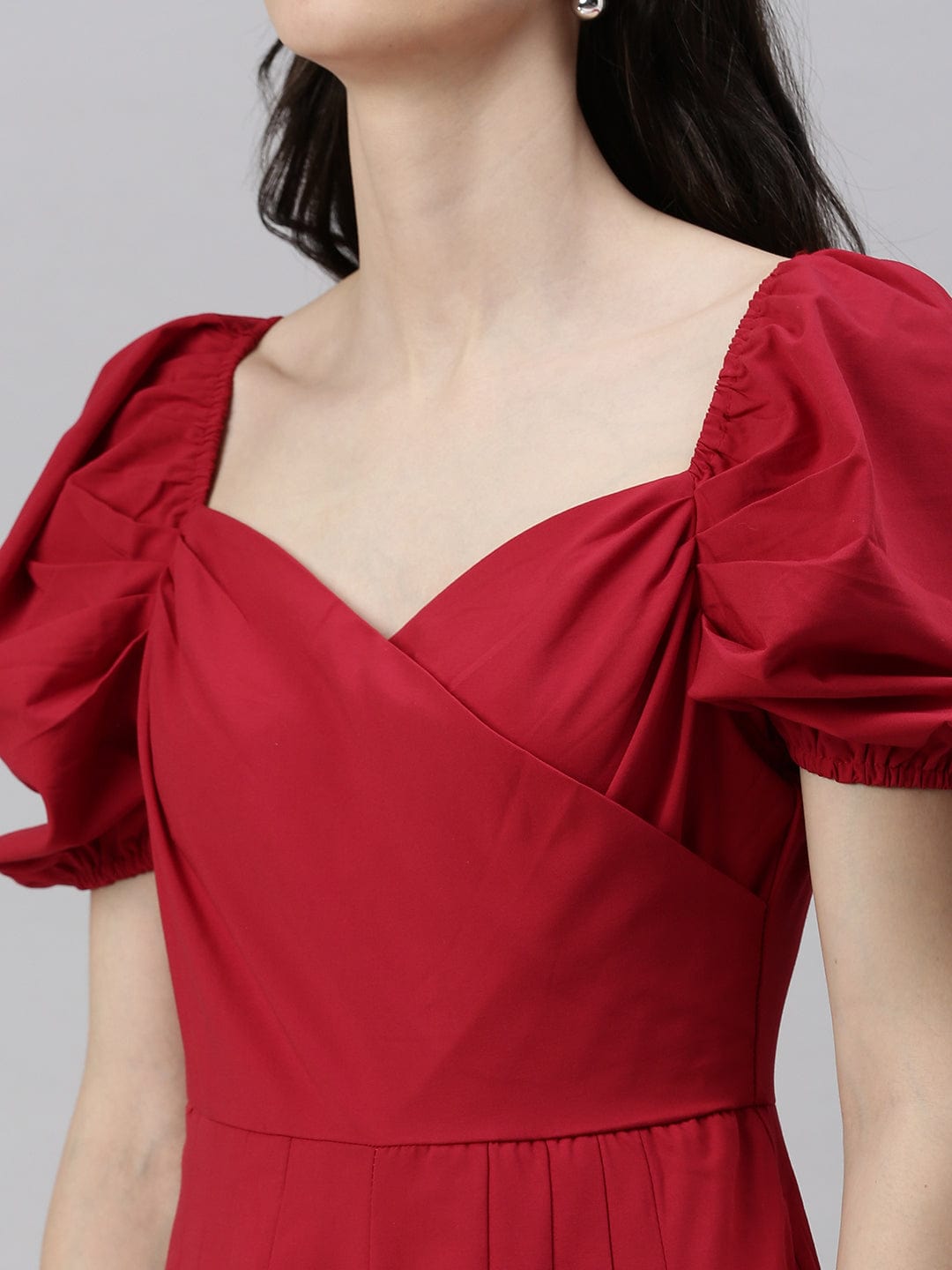 Women's Red Solid Jumpsuit