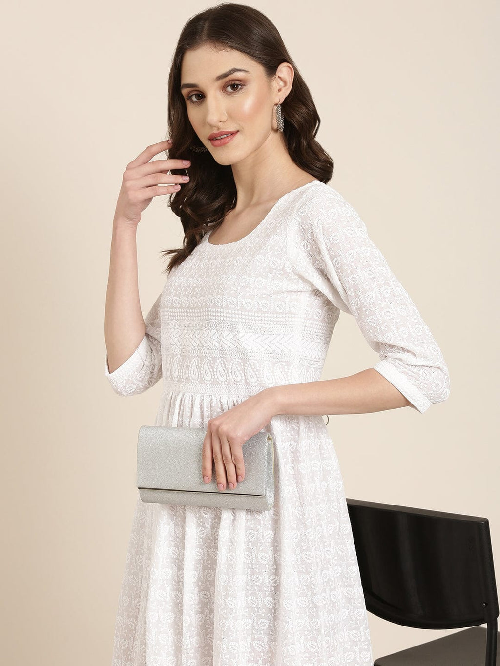 Women's Solid Empire White Kurta