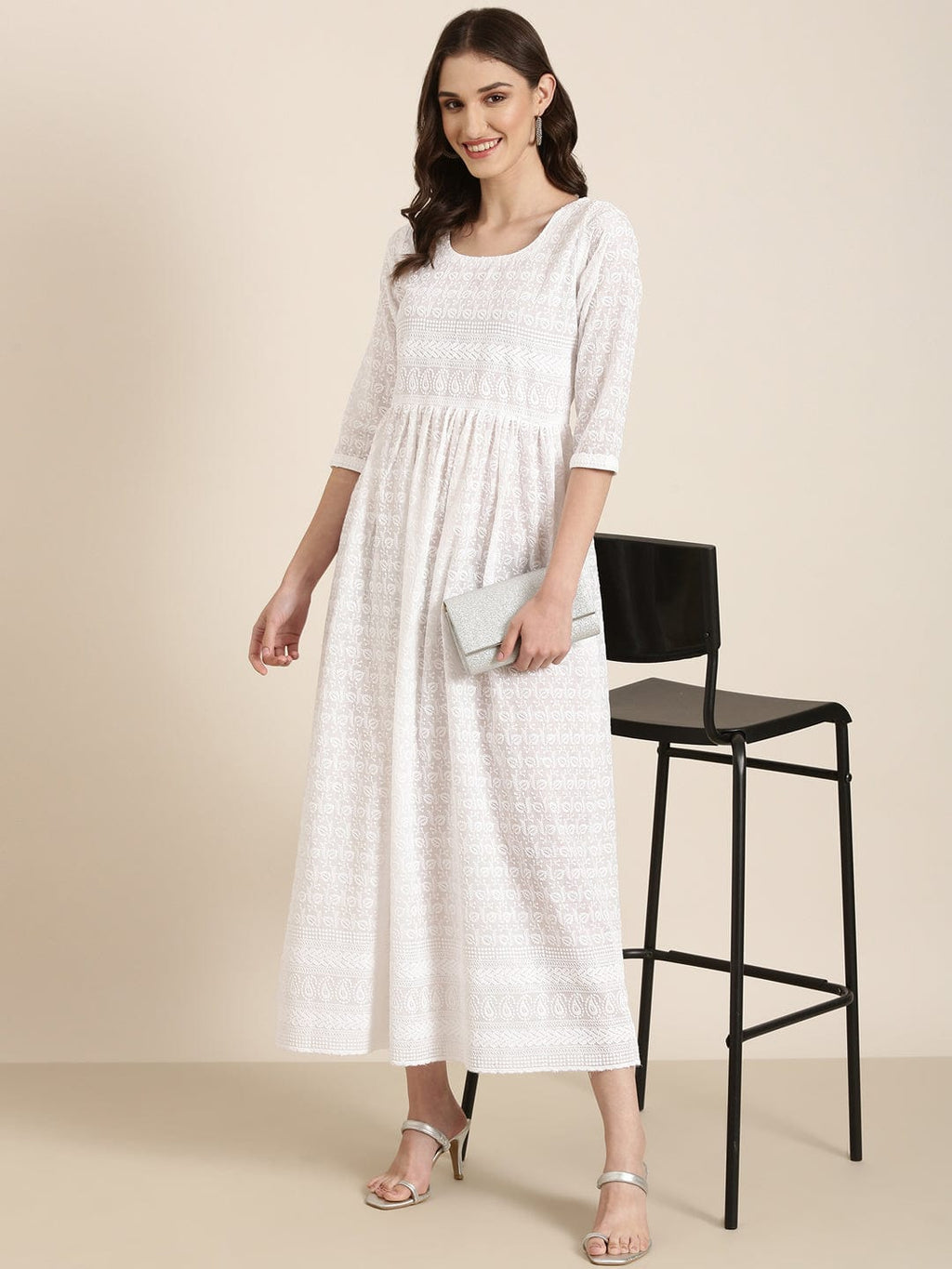 Women's Solid Empire White Kurta