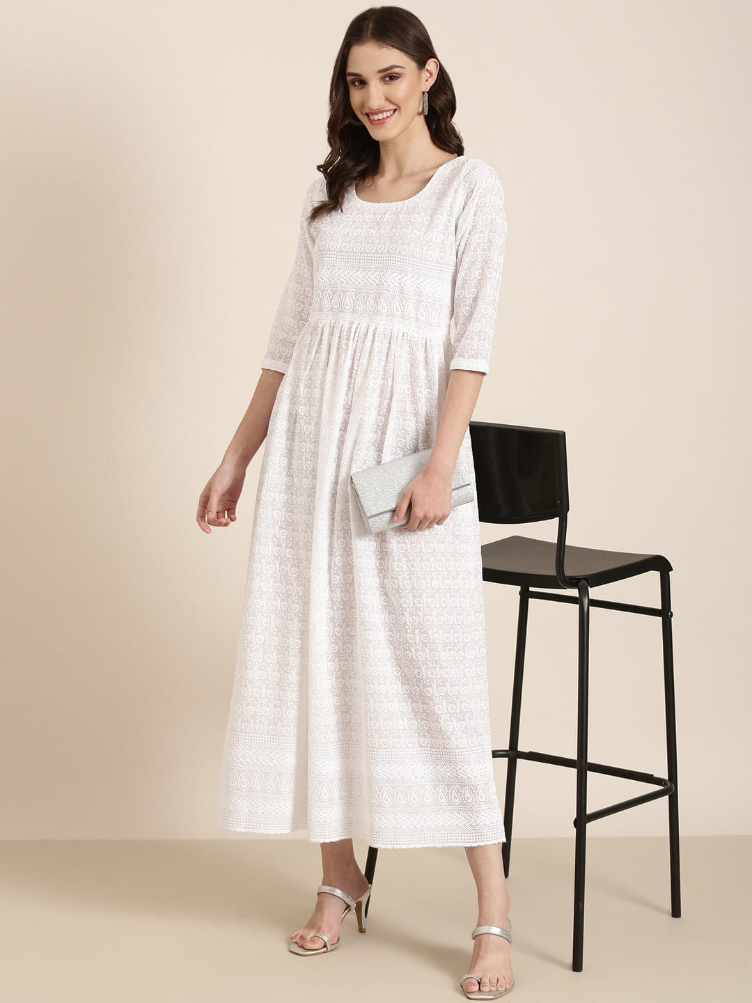 Women's Solid Empire White Kurta
