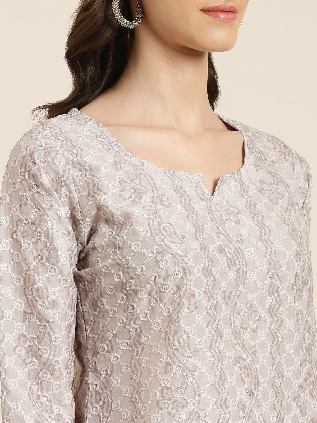 Women's Sea Green Embroidered Straight Kurta