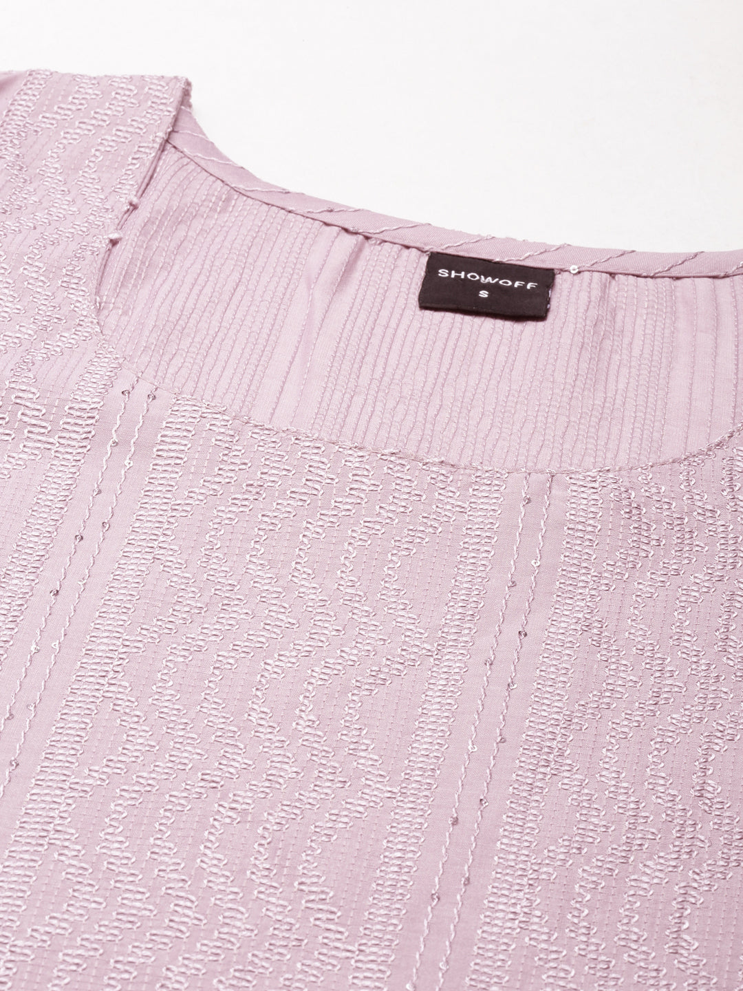 Women's Lavender Embroidered Straight Kurta