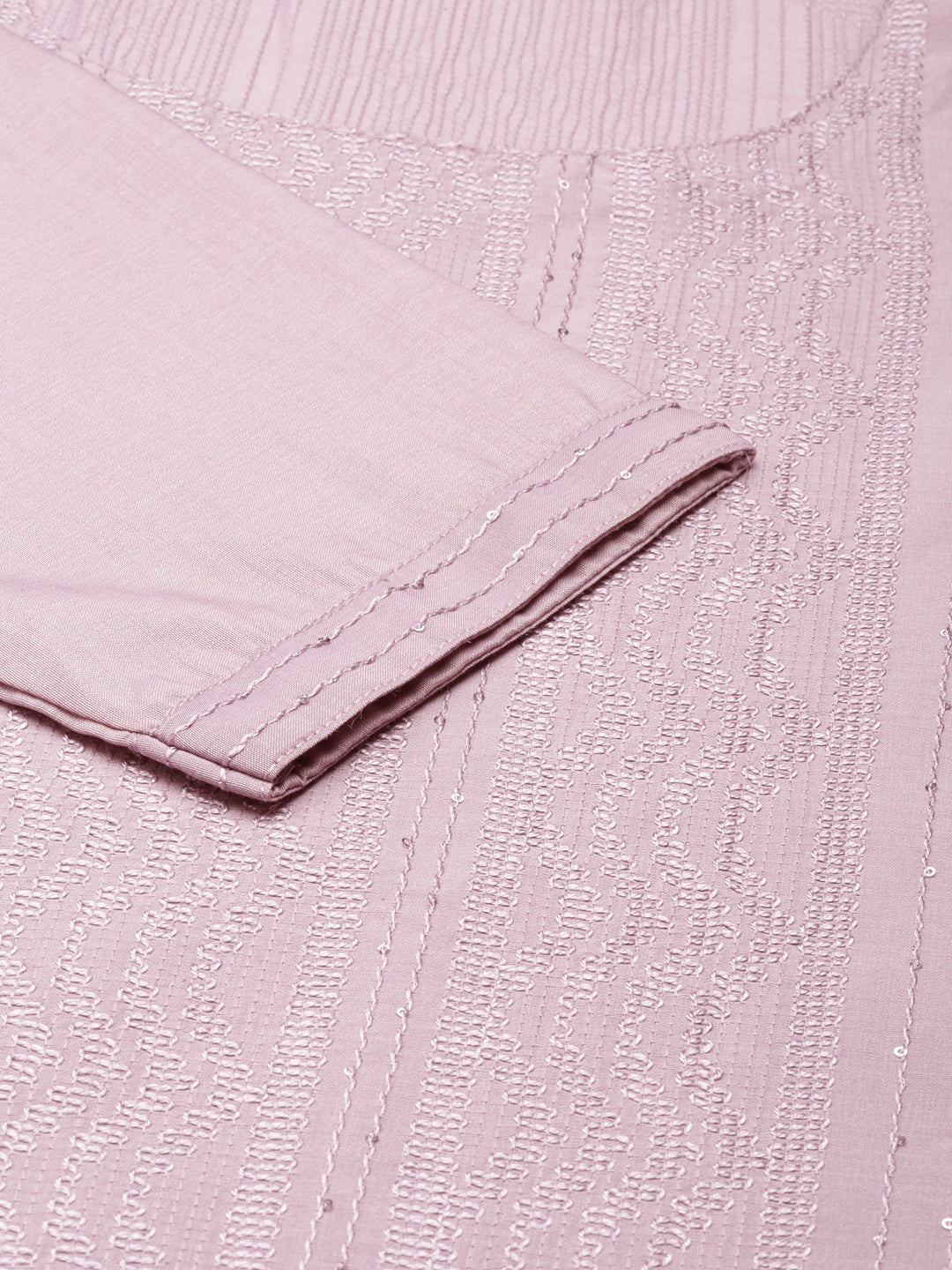 Women's Lavender Embroidered Straight Kurta