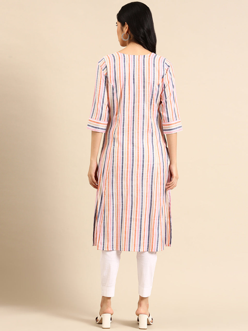 Women's Multi Striped Straight Kurta