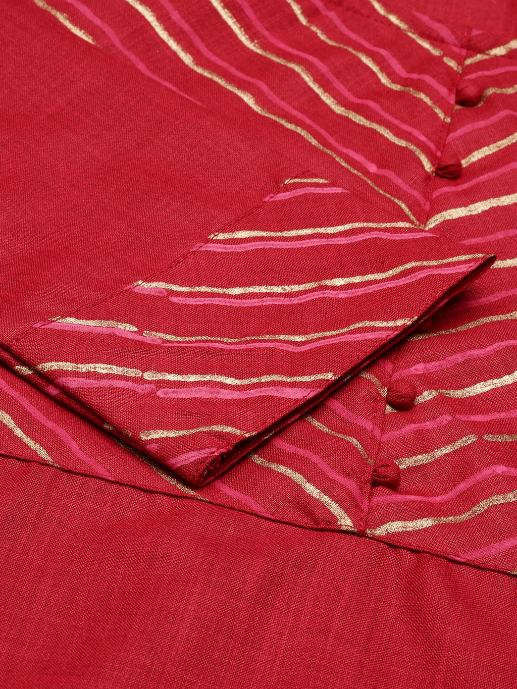 Women's Maroon Solid Straight Kurta